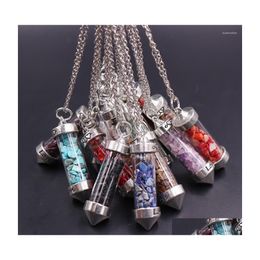 Pendant Necklaces Drift Bottle Cone Chakra Reiki Healing Crystal Beads Inside Necklace Wholesale Charms Vintage Jewelry Women Men Dr Dhvou