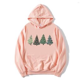 Women's Hoodies Christmas Tree Sweatshirt Merry Winter Clothes Aesthetic Streetwear Women Print Hoodie Gifts Kawaii Tops M