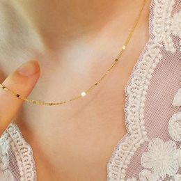 Chains Gold Colour Necklace For Women Choker 316L Stainless Steel Chain Simple Clavicle Jewellery WholesaleChains