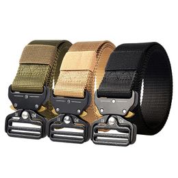 Waist Support Military Tactical Buckle Belt Zinc Alloy Nylon Men's Canvas Hunting Accessories Equipment Metal Belts