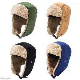 Berets Warm Bomber Hats Earflap Russian Hat Men Women Ear Flap Winter Windproof Cycling Skiing Hiking Climbing Snow