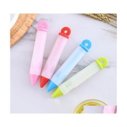 Cake Tools Sile Food Write Pen Chocolate Decorating Mold Cream Icing Pi Pastry Kitchen Accessories With 4 Nozzles Drop Delivery Home Dhluk