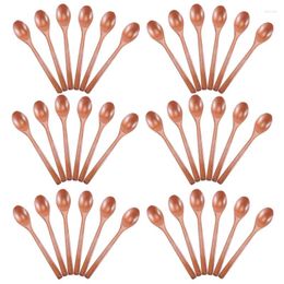 Dinnerware Sets Wooden Spoons 36 Pieces Wood Soup For Eating Mixing Stirring Long Handle Spoon Kitchen Utensil