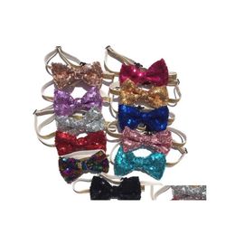 Dog Apparel Pet Adjustable Sequin Bow Tie Cat Collar Neck Strap Grooming Accessories Product Supplies Christmas Drop Delivery Home Ga Dh7Rs