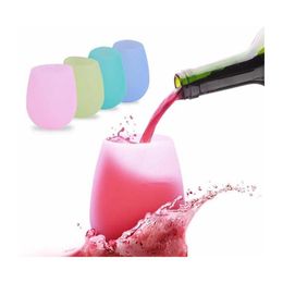 Wine Glasses Foldable Sile Cup Portable Water Drinking Cups For Home Outdoor Picnic Bbq Family Dinner Glass Tea Drop Delivery Garden Dhlgl