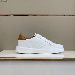 quality Spring men Shoes luxury designer sneaker matching white matte cowhide with the same color outsole size38-45 rh0009579