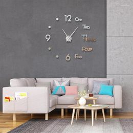 Wall Clocks 3D Large Clock Mirror Stickers Creative DIY Removable Art Decal Sticker Home Decor Bedroom Quartz Needles