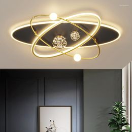 Ceiling Lights Modern Led Chandelier For Living Room Bedroom Remote Control Black Lamp Study Acrylic Glass Ball Lamps
