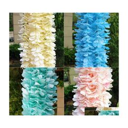 Decorative Flowers Wreaths Artificial String Wedding Party Decorations Orc Rattan Home Indoor Decor Mti Colour Flower Strings Fashi Dhpee