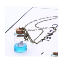 Pendant Necklaces Bottle Necklace Mini Drifting Sea Paper Boat Party Jewellery Summer Beach Gifts Chain Drop Delivery Pendants Dhg05