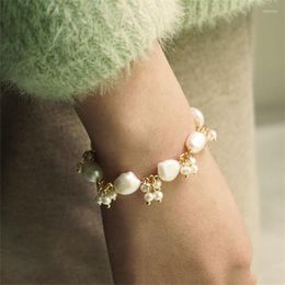 Charm Bracelets Baroque Natural Freshwater Pearls Chain Trendy Bracelet For Women Lovers Bangle Gift Femme Jewellery Luxury Accessories