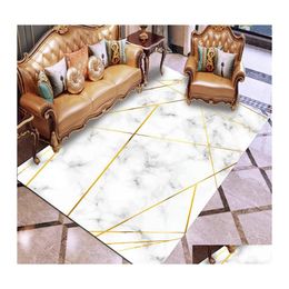 Carpets Geometric Grid Marble Texture Line Play Mat Rug Outdoor Simple Carpet Home Room For Kids Living Bedroom Drop Delivery Garden Dhpxr