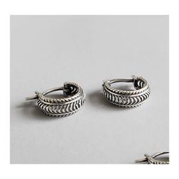 Hoop Huggie Korean Ethnic Earrings For Ladies Vintage Do The Old Twisted 100 925 Sterling Sier Earring Fine Jewellery Yme326 Drop Del Ottzk