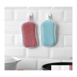 Cleaning Brushes Double Sided Scouring Pads Reusable Sponge Cloth Kitchen Tools Brush Wipe Pad Decontamination Dish Towels Pab11706 Ot8Da