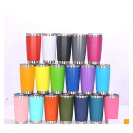 Tumblers 18 Colors 20Oz Stainless Steel Vacuum Insated Double Wall Wine Glass Thermal Cup Coffee Beer Mug With Lids By Sea Pab11217 Otucr