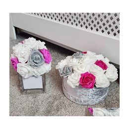 Decorative Flowers Wreaths 25 Pcs Colorf Artificial Pe Foam Rose Bride Wedding Flower Bouquet For Home Decorations Diy Supplies Dr Dhrbb