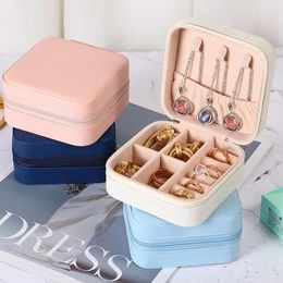 Jewellery Storage Box Travel Organiser PU Leather Jewellery Case Earrings Necklace Ring Display Boxes for Proposal Wedding