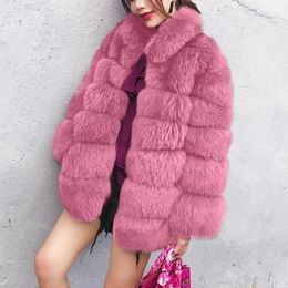 Womens Fur Faux Plus Size 4XL Women Coat Winter Warm Plush Teddy Luxury Soft Jacket High Quality Thick