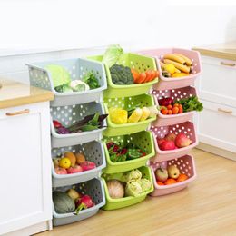 Hanging Baskets Stackable Storage Basket Hollow Fruit Vegetable Box Kitchen Organiser Home Strainer Organisation Racks