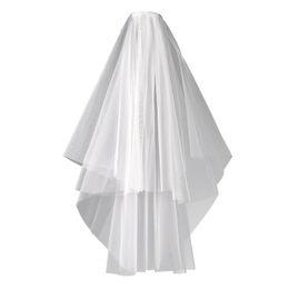 Bridal Veils White Ivory Two Layers Tulle Wedding Comb Accessories Short VeilBridal