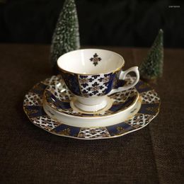 Cups Saucers European Bone China Coffee Cup Set Espresso Home High Tea Saucer Porcelain Ceramic Crockery 50T023