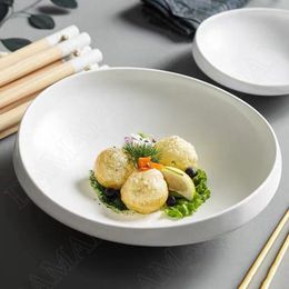 Plates European Ceramic Plate Simple Modern Western Restaurant Fruit Salad Creative Irregular Pure White Home Kitchen Tableware