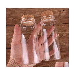 Storage Bottles Jars 12Pcs 47X120X3M 150Ml Mini Glass Wishing Tiny Vials With Cork Stopper Wedding Gift Drop Delivery Home Garden Dhkui