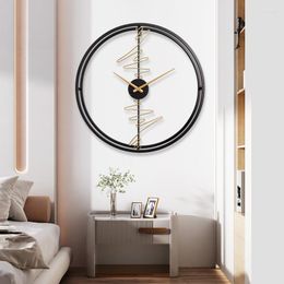 Wall Clocks Modern Home Decoration Fashion Ultra-quiet Clock Living Room TV Personality Art Deco Adhesive