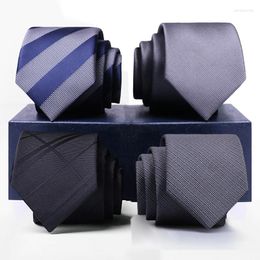 Bow Ties High Quality Gentlemen Business 6CM Slim Tie For Men Fashion Formal Neck Male Suit Work Party Necktie Gift Box