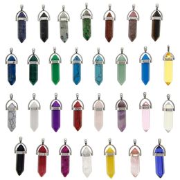 Pendants Keyzone Shape Healing Pointed Chakra Beads Quartz Crystal Stone For Diy Necklace Jewellery Making Assorted Colour Drop Delivery Amwwe
