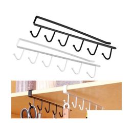 Hooks Rails Largest Supplier Practical Under Shelf Cup Mug Hangers Closet Storage Rack Aluminium Cabinet Hook Drop Delivery Home G Dhr7G