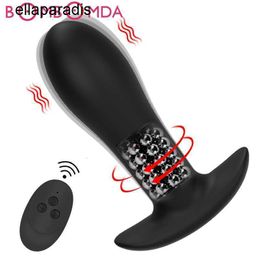 Sex Toys massager Anal Vibrator Rotation Beads Butt Plug Male Prostate Wireless Remote Control Wearable Anus for Women Men
