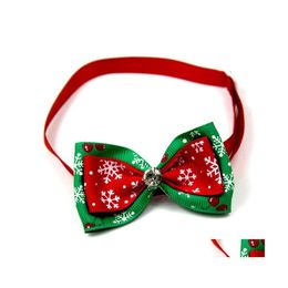 Other Dog Supplies Christmas Holiday Pet Cat Collar Bow Tie Adjustable Neck Strap Grooming Accessories Decoration Dhs Drop Delivery Dhwce