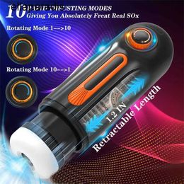 Sex Toys massager HESEKS Masturbation Cup Automatic Retractable Pronunciation Sucking Warming Male Electric Vibrating Masturbator Products