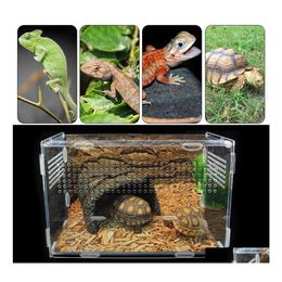 Reptile Supplies Transparent Large Durable Acrylic Terrarium Box Pet For Cold Blooded Animals Insect Home Decoration Drop Delivery Ga Dhr7T