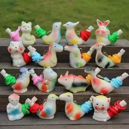 Ceramic Bird Shape Whistle Add Water Soundding Ocarina Whistling Cute Style Toys For Kids Arts Many A0117