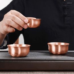 Cups Saucers Copper Teacups Handmade Thicken Kungfu Tea Set Home Teaware