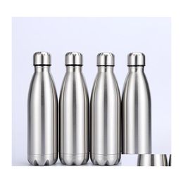 Water Bottles 17Oz Cola Shaped Bottle Double Walled Insated Vacuum Flask Stainless Steel Mug For Sport Outside Drop Delivery Home Ga Dhj9U