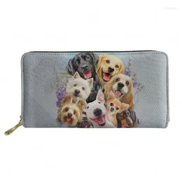 Wallets Ladies PU Purses Cute Golden Retriever Labrador Dogs Painting Women Long For Ins Girl Fashion Money Bag Portfel