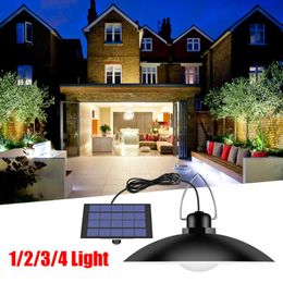 Outdoor Wall Lamps LED Solar Chandelier 2/3/4Pcs Intelligent Light Control Lamp IP65 Sensor Lights Home Courtyard Gardens Decorate Lighting