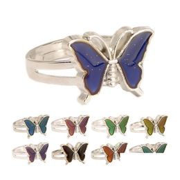 Band Rings Creative Temperature Sensing Color Changing Ring Personality Cool Dance Cute Butterfly Drop Delivery Jewelry Dhsy9