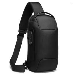 Outdoor Bags Chest Bag Anti-thief Men Crossbody Waterproof Shoulder USB Charging Short Trip For Male Travel Pack Purse