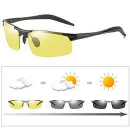 Sunglasses Day Night Pochromic Polarised Men's For Drivers Male Safety Driving Fishing UV400 Sun Glasses 8177