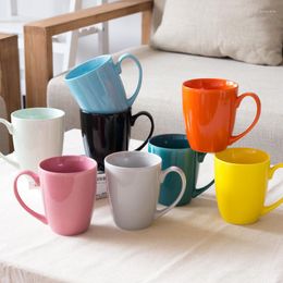 Mugs Creative Ceramic Coffee Mug Office Water Cup Drinkware Simple Milk Tumbler Children Candy Color Teacup Novelty Christmas Gift