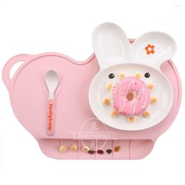 Table Mats Children's Dishes Baby Silicone Sucker Bowl Waterproof Plate Tableware Set Slip-resistant Kids