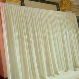 Curtain 3x6m Ice Silk Fabric White Wedding Backdrop Curtains For Party Banquet Decoration Stage Drops