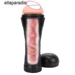 Adult massager 24cm Male Masturbator Artificial Vaginal For Men 18 Realistic Pussy Glans Sucking Penis Pump Sexy Cup Erotic Products Sex Toys