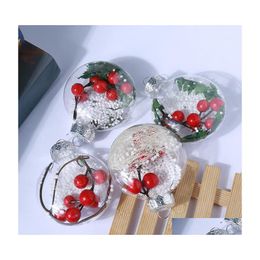 Christmas Decorations 8Cm/10Cm Ellipse Balls Transparent Hanging Ball Baubles Clear Plastic Bauble Ornaments Gift Drop Delivery Home Dh5Kz