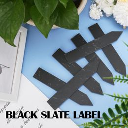 Garden Decorations Black Plant Labels 12pcs/lot 6-inch Thick Slate Botanical Signs Yard Nursery Drop