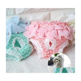 Dog Apparel Female Physiological Sanitary For Pet Bitch Underwear Panties Diapers Big Dogs Lace Jumpsuit Drop Delivery Home Garden Su Dhkbn